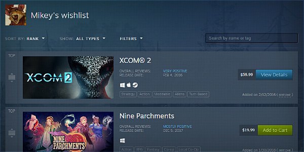 Steam Wishlist
